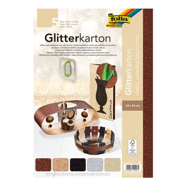 folia Glitterkarton »Classic«, 24 cm
