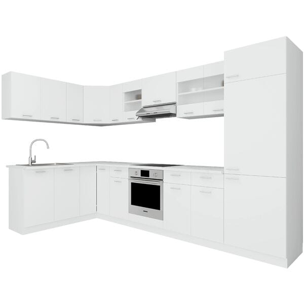 VCM Küchenzeile »Esilo Winkel 13-teilig« Einbauküche braun, 505x207x60 cm