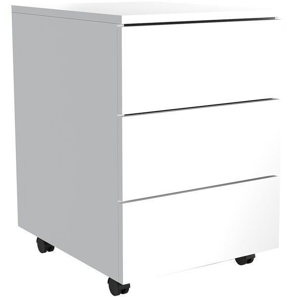 Vcm Rollcontainer »Dalosa« 3 Klassische Schubladen 45 Cm Tief Weiß, 39x55x45 Cm