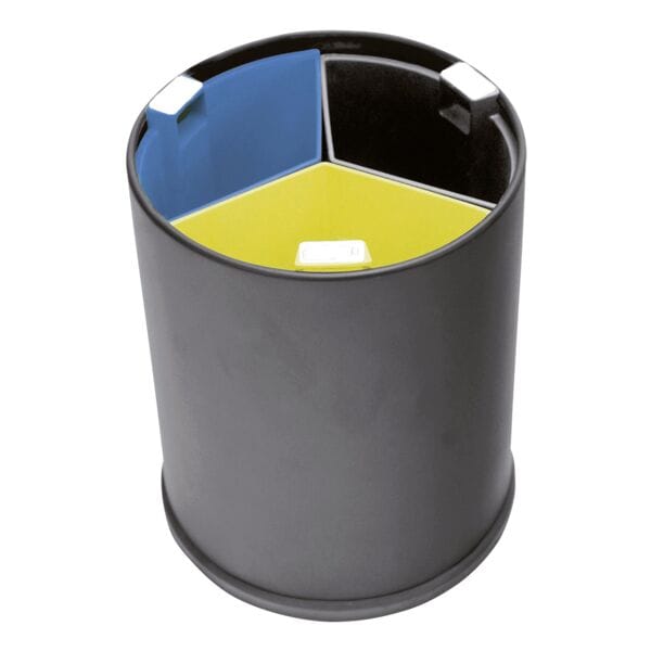 Abfallbehälter mit Trennsystem Metall dreifarbig 13 Liter