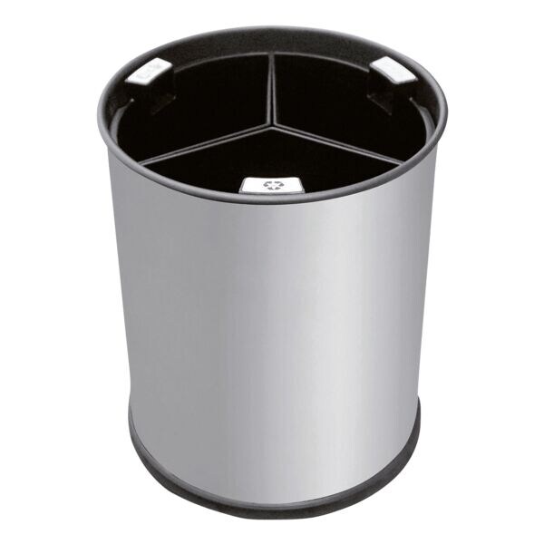 Abfallbehälter mit Trennsystem Edelstahl schwarz 13 Liter