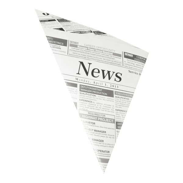 300 Spitztüten »Newsprint« gefädelt 250 g - 32,5 x 23 x 23 cm