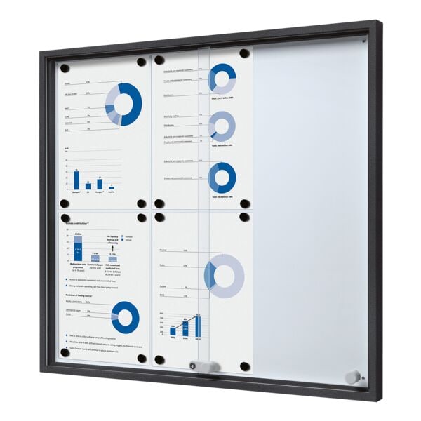 Showdown Displays Abschließbarer Schaukasten »Slim« 6x A4 Grau, 68.6x64.1x5 Cm