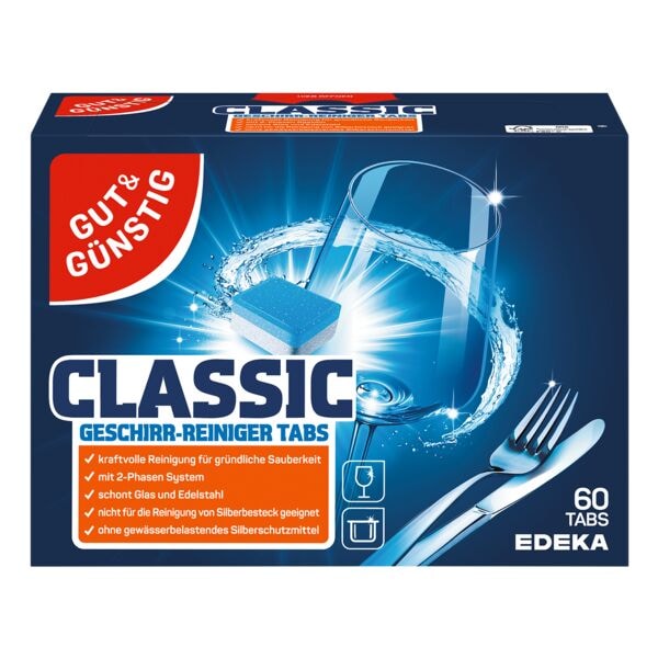 Gut und Günstig Geschirrreiniger Tabs »Classic« 60 Tabs blau
