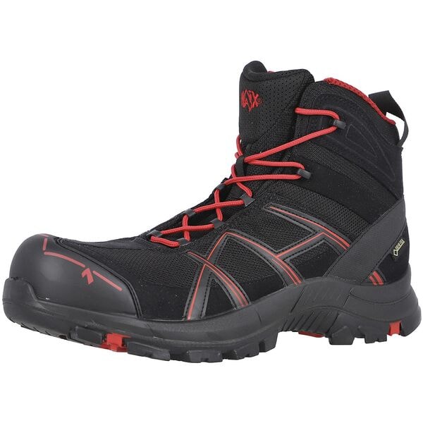 HAiX Sicherheitshochschuhe S3 »SAFETY 40.1 mid« Black Eagle rot Größe 42 (UK 9) schwarz