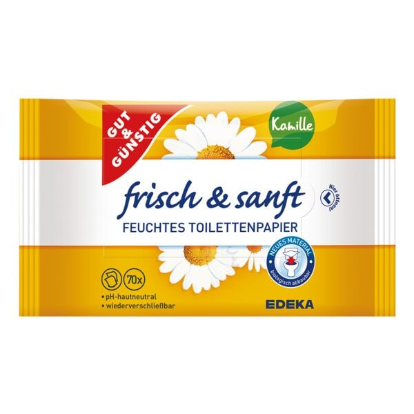 2er-Pack feuchtes Toilettenpapier Kamille »frisch & sanft« 2x70ST