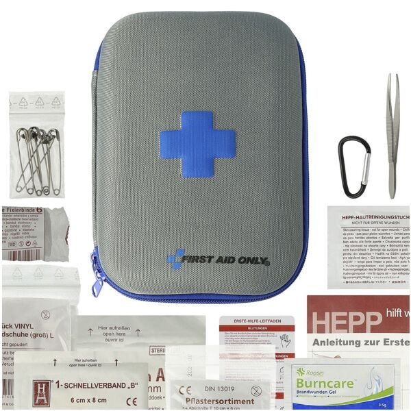 First Aid Only Erste-Hilfe-Tasche Hardcase ohne DIN grau grau, 12.3x20x4.5 cm