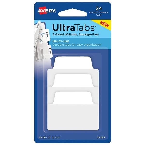 24 Haftstreifen »UltraTabs - Weiß«