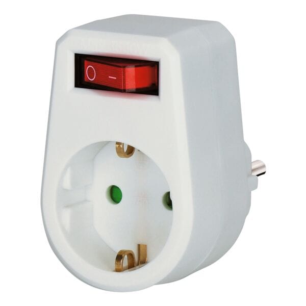 Brennenstuhl Steckdosenadapter mit Schalter weiß weiß