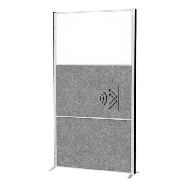 MAUL Stellwand »MAULconnecto« 2 Akustikpanels dunkelgrau + 1 Whiteboardpanel mit Stan silber, 100x182x35 cm
