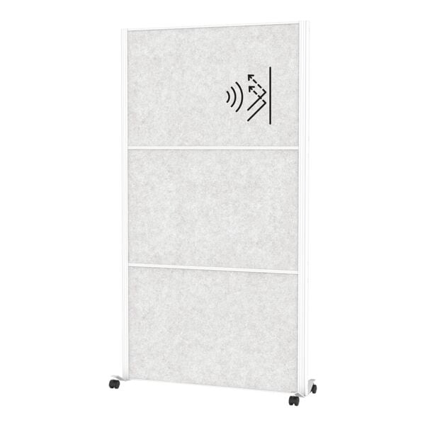 MAUL Stellwand »MAULconnecto« 3 Akustikpanels hellgrau mit Rollenfuß weiß, 100x182x35 cm