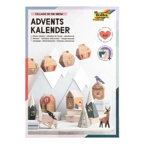 119-tlg. Adventskalender-Set »Village in the Snow«