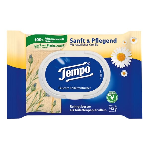 Tempo Feuchtes Toilettenpapier »Sanft & Pflegend« 42 Blatt weiß