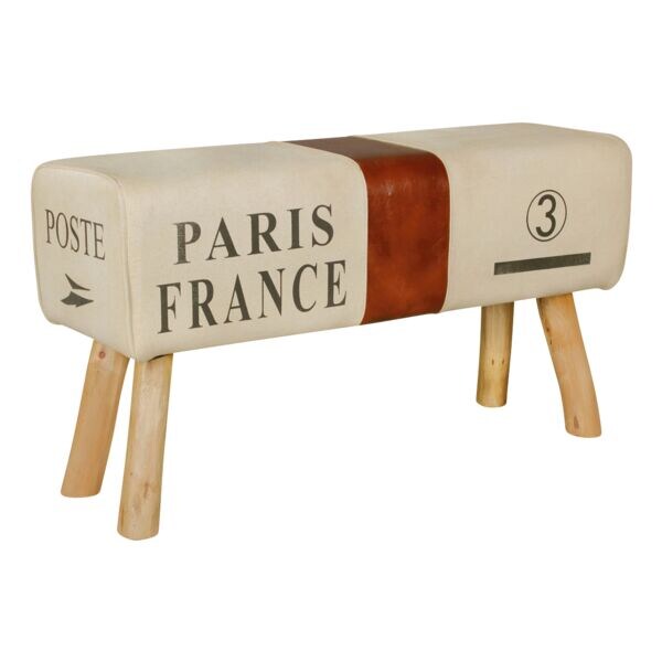 Wohnling Sitzbank »Canvas« Echtes Leder 91 cm beige, 91x51 cm