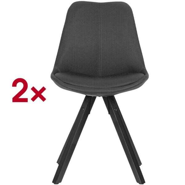 Wohnling 2er-Set Esszimmerstühle Kunststoff schwarz, 52 cm