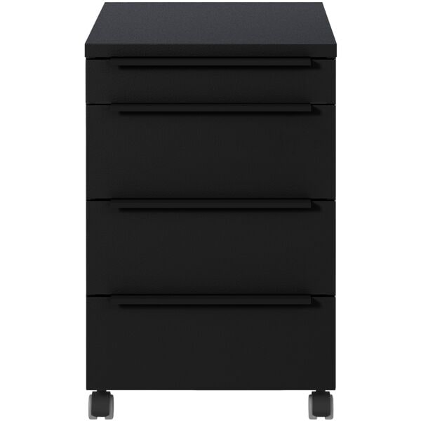 Germania-Werke Rollcontainer »Mailand« 4 Schübe Schwarz, 42x63x60 Cm