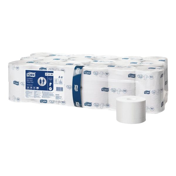 Toilettenpapier Midi Rollen Advanced hülsenlos weiß T7 2-lagig 36 Rollen (1 Pack