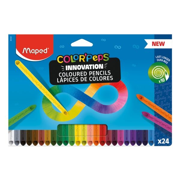 »Color'peps Infinity« 24er-Set selbstanspitzende Buntstifte ohne Holzmantel
