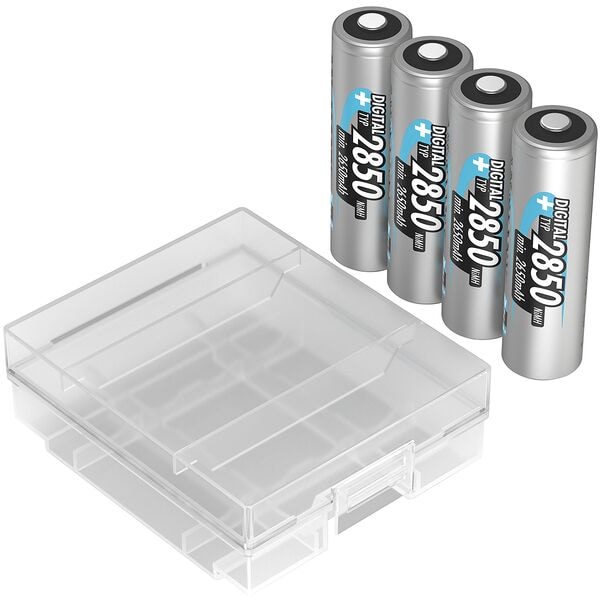 4er-Pack Akkus Mignon AA inkl. Batteriebox