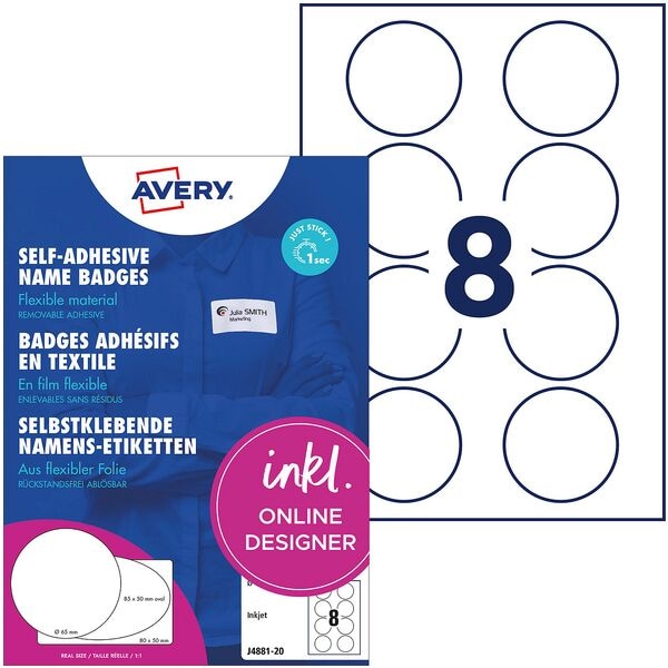 Avery Zweckform 160er-Pack Namensetiketten Ø 65 Mm Weiß Weiß