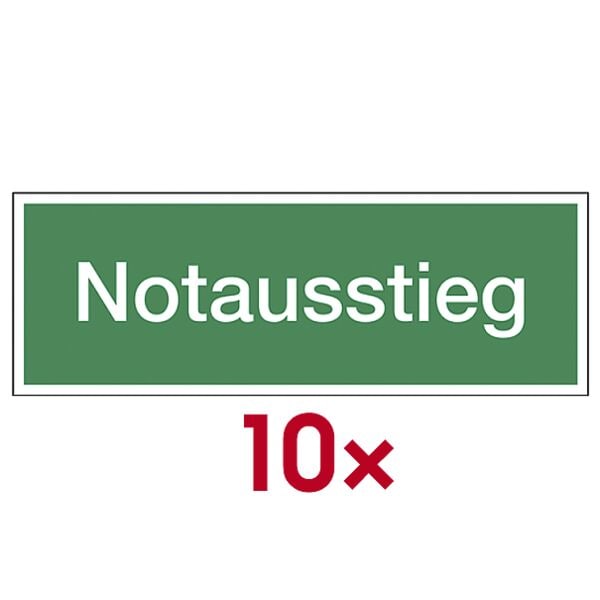 Rettungszeichen Textschild »Notausstieg« 40,0 x 14,0 cm Folie (0,4 mm)