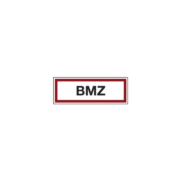 Feuerwehrzeichen Textschild »BMZ« 29,7 x 10,5 cm Folie (0,4 mm)