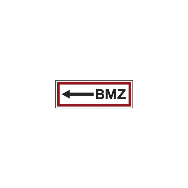 Feuerwehrzeichen Textschild »BMZ Pfeil links« 29,7 x 10,5 cm Folie (0,4 mm)