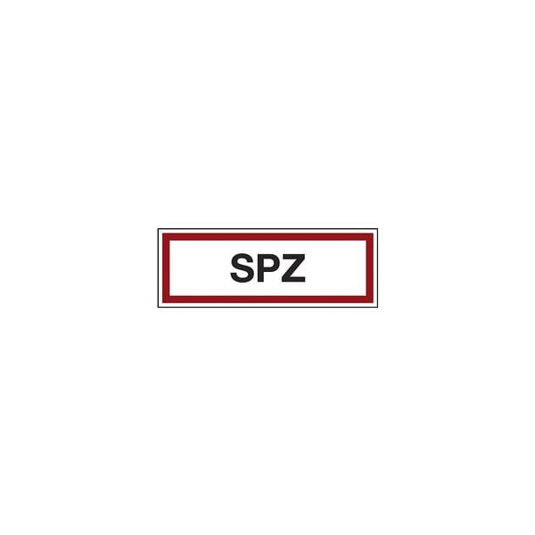 Feuerwehrzeichen Textschild »SPZ« 29,7 x 10,5 cm Folie (0,4 mm)