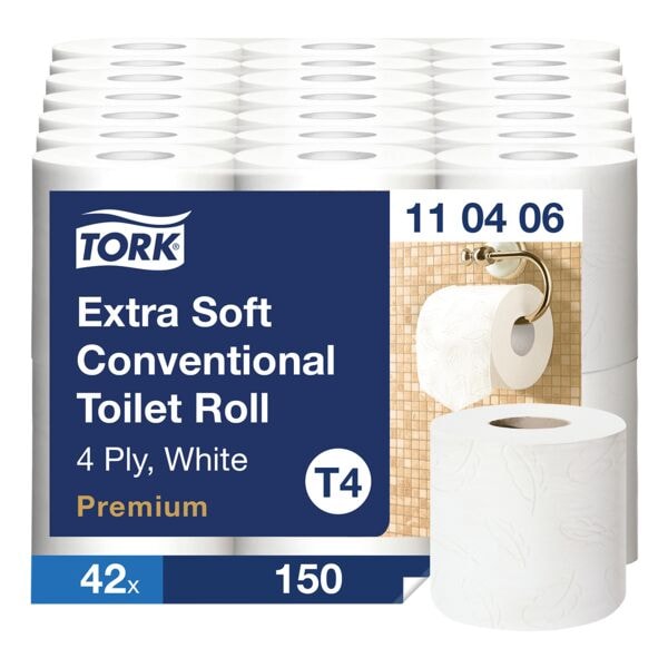 Tork Toilettenpapier »Premium Extra Soft« 4-lagig 42 Rollen (7 Pack à 6 Rollen) schwarz
