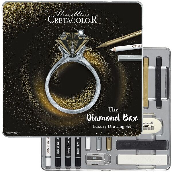 Brevilliers Cretacolor 15-tlg. Pastellkreide-Set »The Diamond Box« Silber