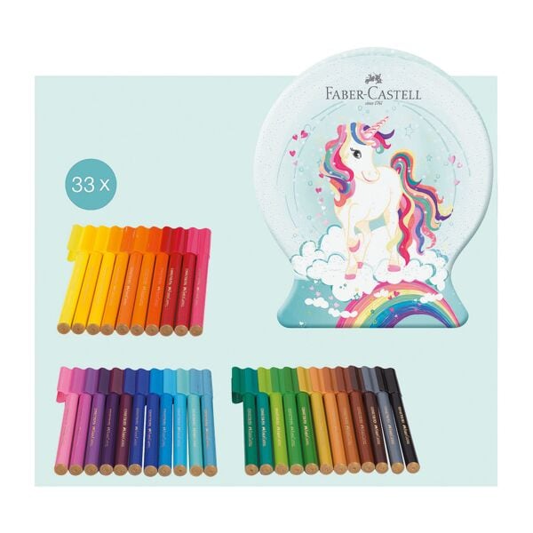 Faber-Castell (Schule) 33er-Set Filzstifte »Connector Einhorn Schneekugel« - Kunststoff