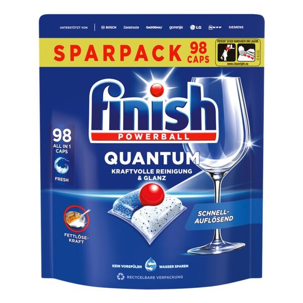 finish Geschirrreiniger »Quantum« 98 Caps weiß