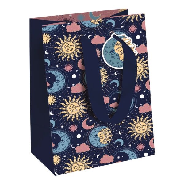 6er-Pack Geschenktasche mittel »Excellia Sonne + Mond« 21,5 x 10,2 x 25,3 cm