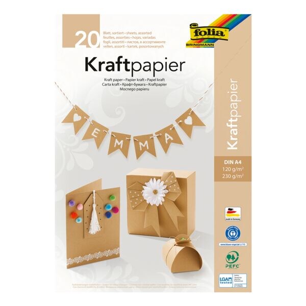 Kraftpapier-Block 120 g/m² A4 (20 Blatt)