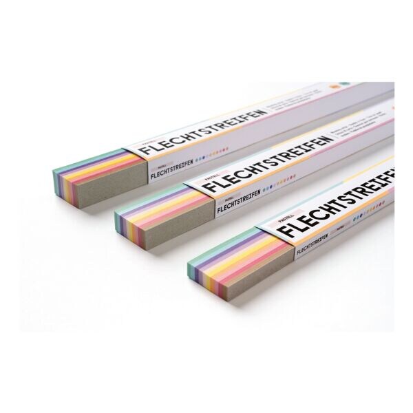 200er-Pack Flechtstreifen farbig sortiert 50 x 2 cm