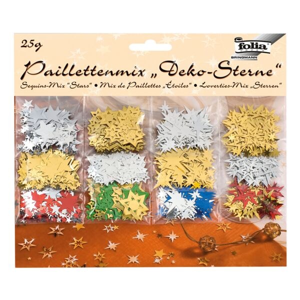 Paillettenmix »Deko-Sterne« sortiert