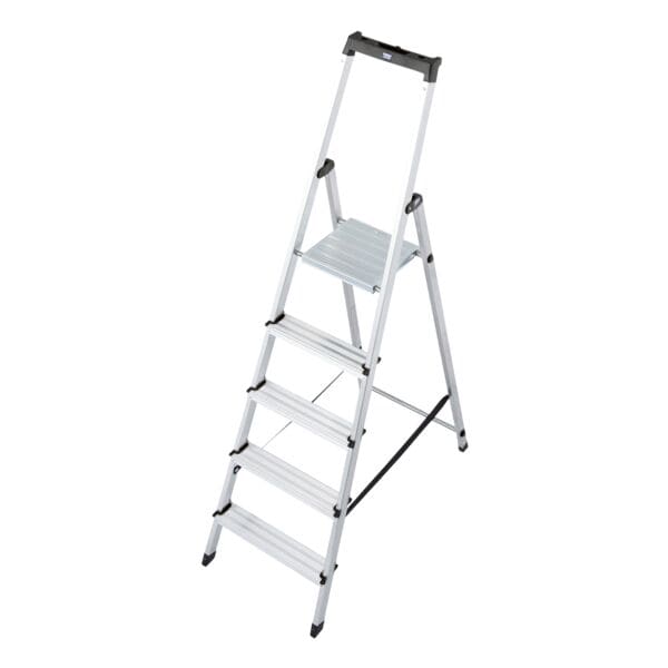 Krause Stufen-Stehleiter »MONTO Solidy« 5 Stufen mit Ablage silber, 180 cm