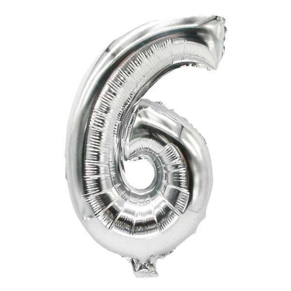 Folienluftballon »6« silber