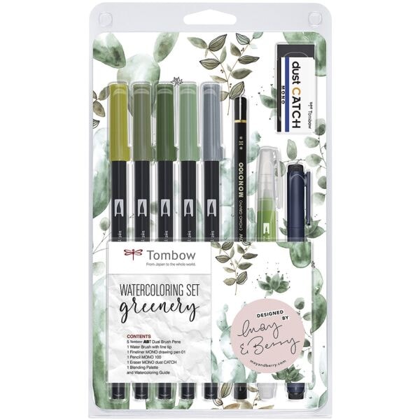 Tombow Brush-Pen-Set »Greenery« grün - Kunststoff