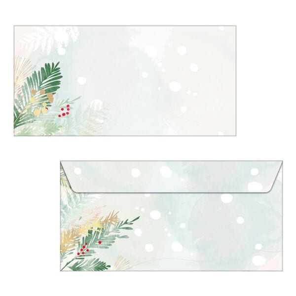 Sigel Weihnachts-Umschlag »Christmas Forest Watercolor« 50 Stück, 22x11 cm