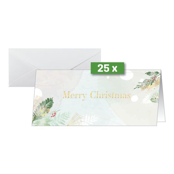 Sigel Weihnachtskarten inkl. Umschläge »Christmas Forest Watercolor«, 25 Stück