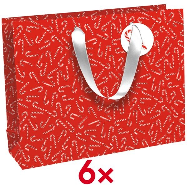 Clairefontaine 6er-Pack Geschenktasche XL »Zuckerstangen«, 37.3x27.5x11.8 cm