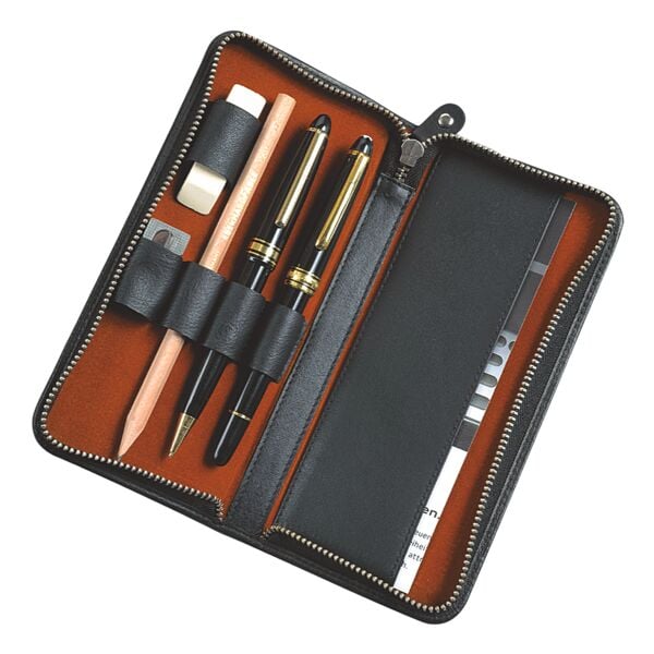 Alassio Stiftetui 17, 5x8x2, 5cm Leder Schwarz