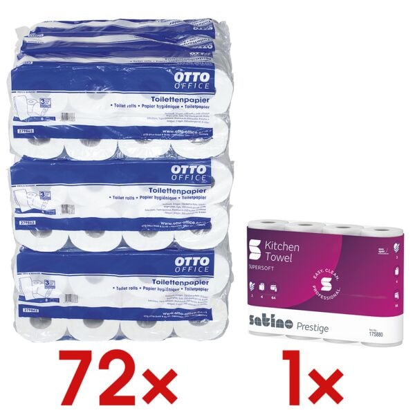 OTTO Office Toilettenpapier 3-lagig - 72 Rollen inkl. 4 Küchenrollen 3-lagig weiß