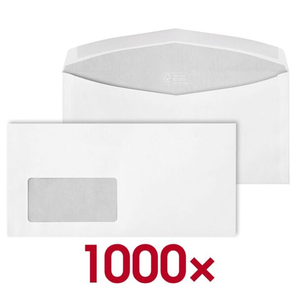 Image of 1000er-Pack Briefumschläge DIN lang - mit Fenster