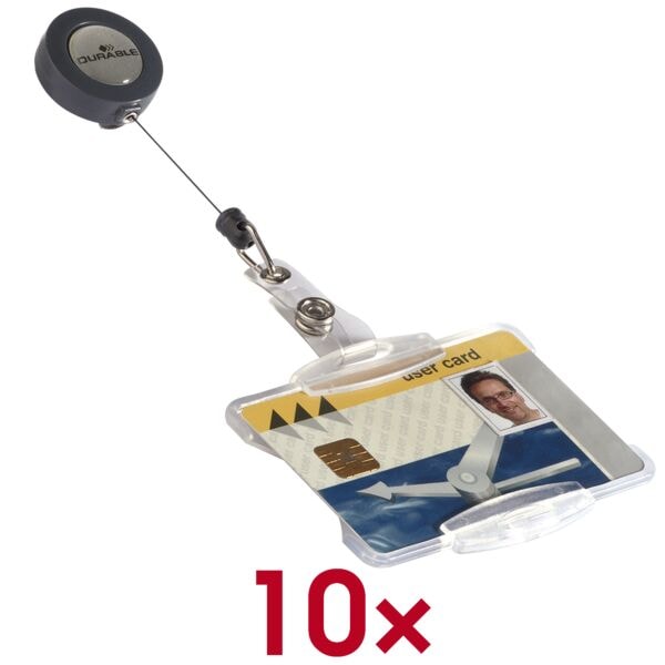 Durable 10er-Pack Ausweishalter für Namensschild »801119« 8,7 x 5,4 cm transparent, 9.2x7 cm