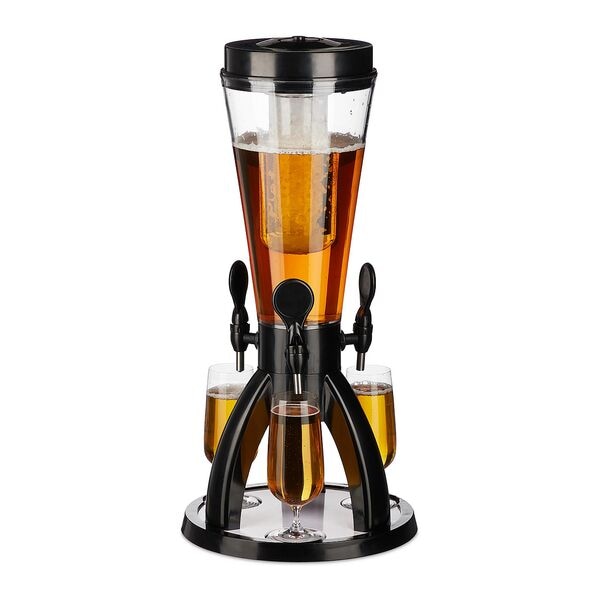 Relaxdays Biersäule Mit 3 Zapfhähnen 4 L