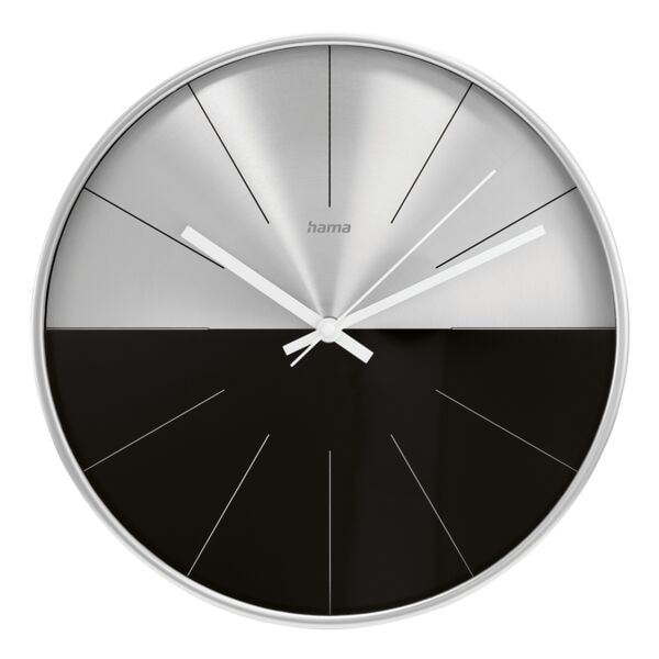 Hama Wanduhr »Sizilien« schwarz / silber Ø 30 cm