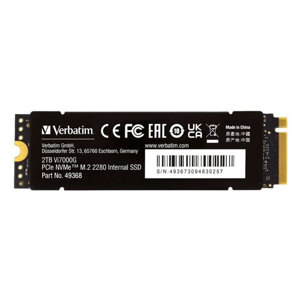Verbatim Interne Festplatte SSD »Vi7000G« 2TB, 2.3x0.98x8 cm