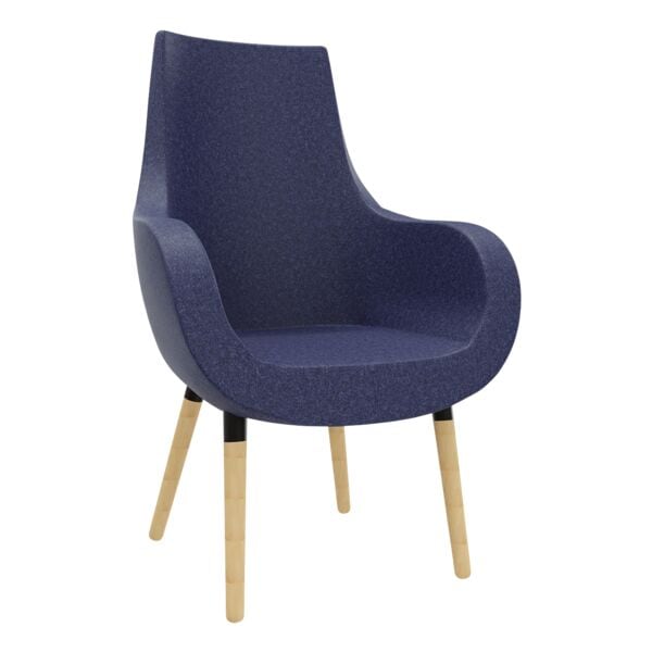 fm Büromöbel Sessel »Pirum« hohe Rückenlehne Gestell Holz blau, 71x102.5x48 cm